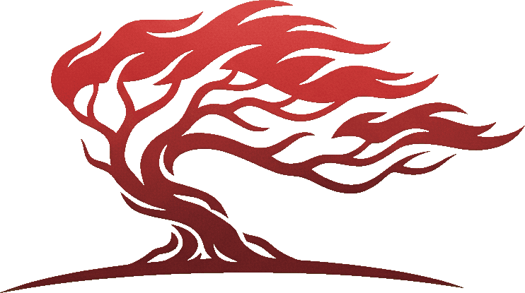 Red Road Studio logo — windswept red tree